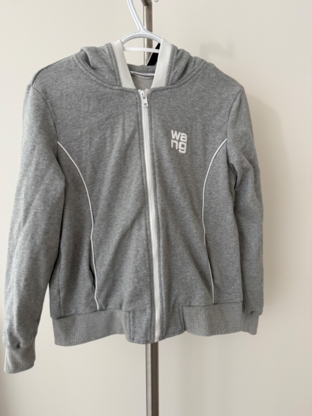 Alexander Wang . t hooded branded grey sweatshirt jacket size small